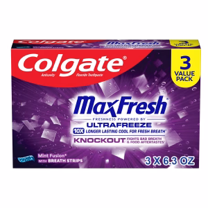 Colgate MaxFresh Knockout Mint Toothpaste, 3 Pack, 6.3 oz