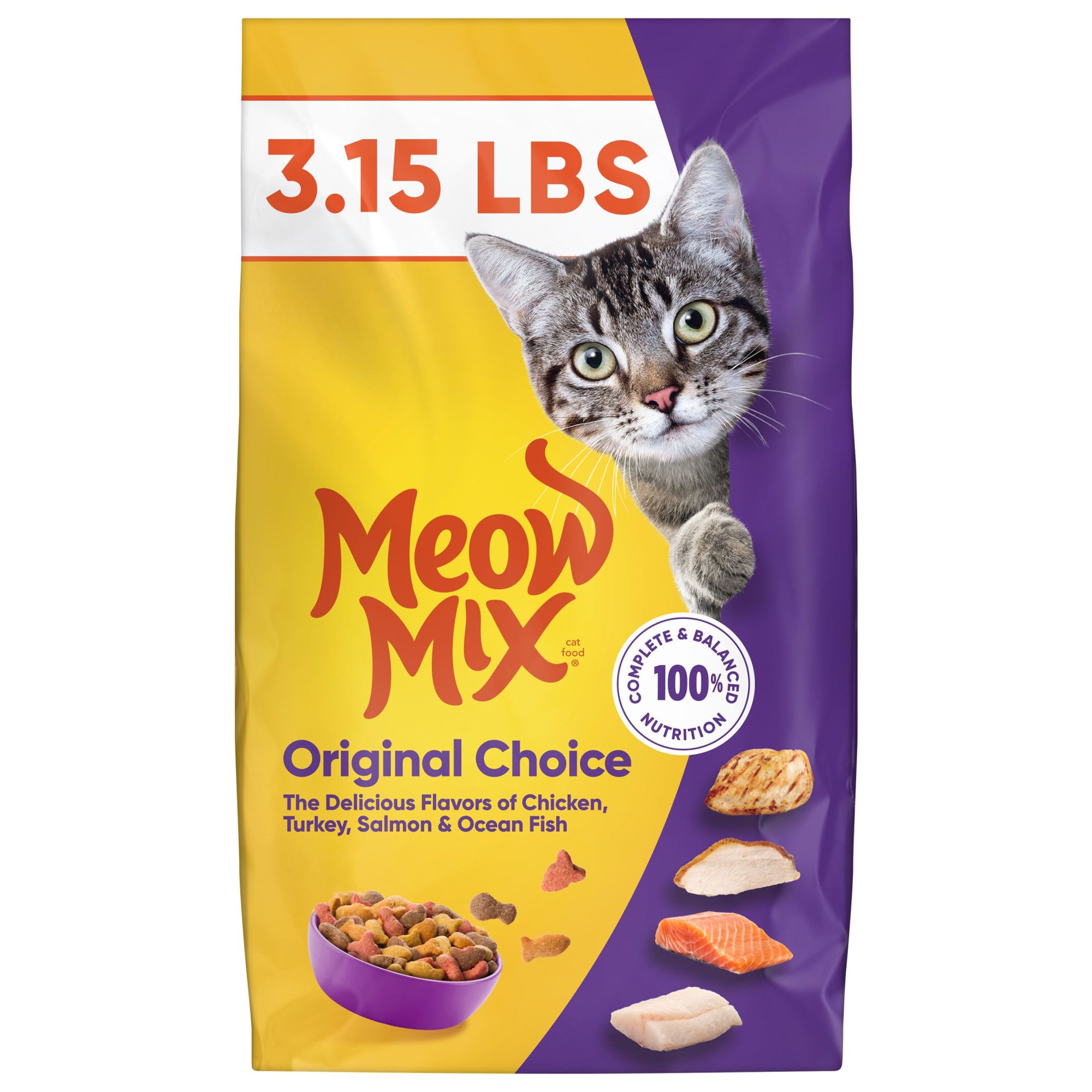 Meow Mix Original Choice Dry Cat Food, 3.15 lb. Bag