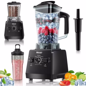 PRASKY Countertop Blender, 2-in-1 Professional Blender