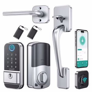 Smart Door Lock,Keyless Entry: WiFi Fingerprint Deadbolt with Handle and Gateway