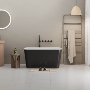 Topcobe 49" Acrylic Freestanding Soaking Bathtub, Square-Shape Soaking Hot Tub