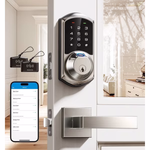Veise Fingerprint Smart Locks for Front Door with Handle Set